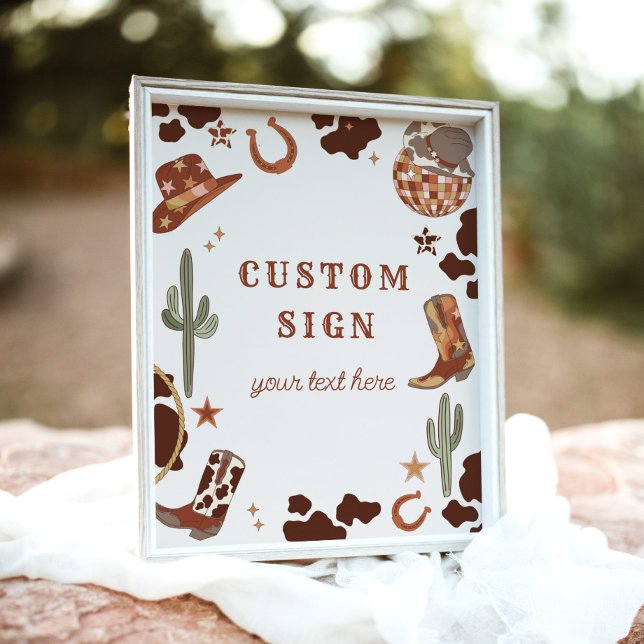 Cowboy Rodeo birthday Wild west Custom sign (Creator Uploaded)