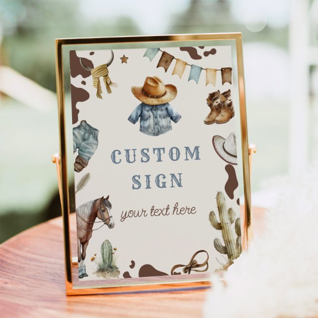 Cowboy Rodeo birthday Wild west Custom sign (Creator Uploaded)