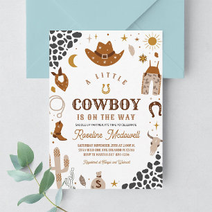 Cowboy Rodeo Boy Southwestern Ranch Baby Shower Invitation