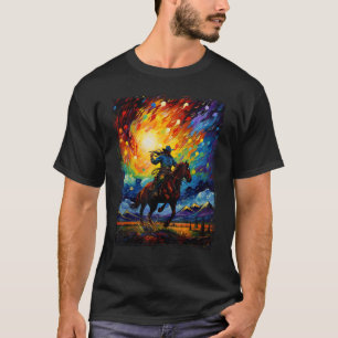 Cowboy Rodeo Cow Horse Yeehaw Novelty Vintage Retr T-Shirt