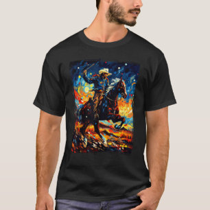 Cowboy Rodeo Cow Horse Yeehaw Novelty Vintage Retr T-Shirt