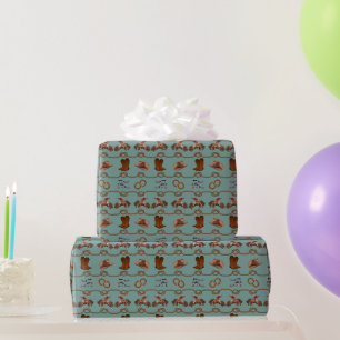 Cowboy Rodeo Essentials Wrapping Paper