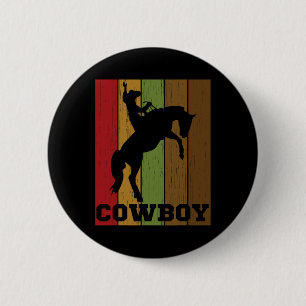 Cowboy Rodeo Horse Retro Western Cowboy Horseck Ri 6 Cm Round Badge