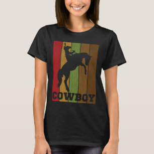 Cowboy Rodeo Horse Retro Western Cowboy Horseck Ri T-Shirt