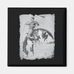 Cowboy Rodeo Horse Western Country Vintage Bronco  Magnet