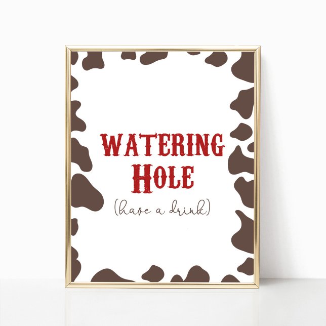 Cowboy Rodeo Watering Hole Drinks Party Sign (Creator Uploaded)