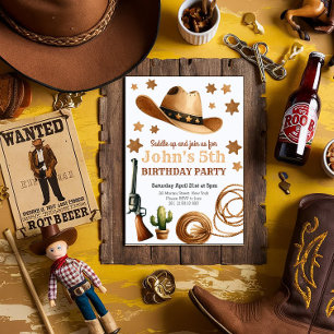 Cowboy Rodeo Western Birthday Invitation