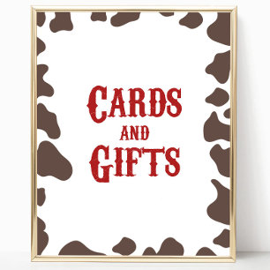 Cowboy Rodeo Western Cards and Gifts Party Sign