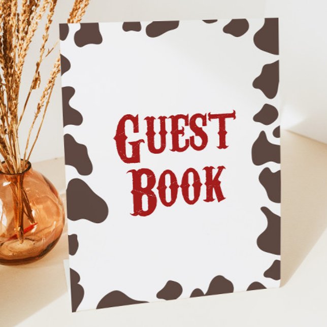 Cowboy Rodeo Western Guest Book Pedestal Sign (Creator Uploaded)