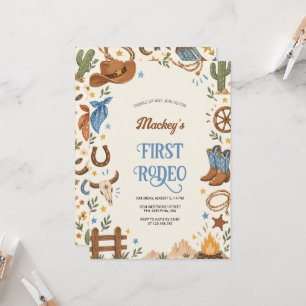 Cowboy Rodeo Western Party Birthday Invitation