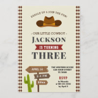 Cowboy Rodeo Western Saloon Kid Boy Birthday Party