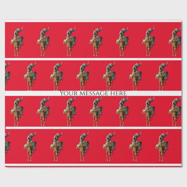 Cowboy Rodeo Western Style Wrapping Paper (Flat)