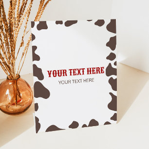 Cowboy Rodeo Western Wild West Custom Party Pedestal Sign