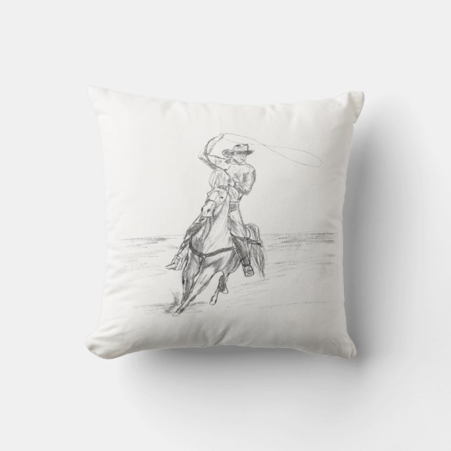 Cowboy Roping Cushion (Front)
