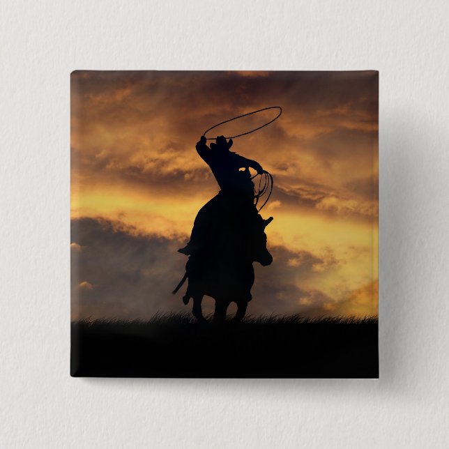 Cowboy Roping Flair Button (Front)