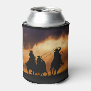 Cowboy Roping in the Sunset Rodeo Cosy Can Cooler