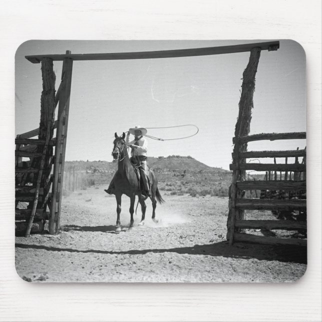 Cowboy roping mouse pad (Front)