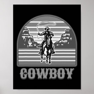 Cowboy Roping Rodeo Rider Racer Horseck Riding Hor Poster