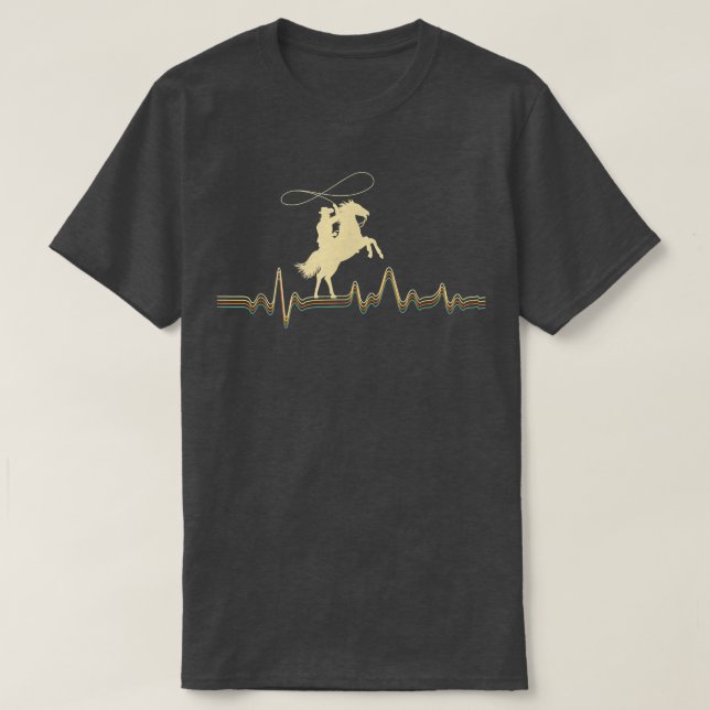 Cowboy Roping  Roper Horse Riding Equestrian Heade T-Shirt (Design Front)