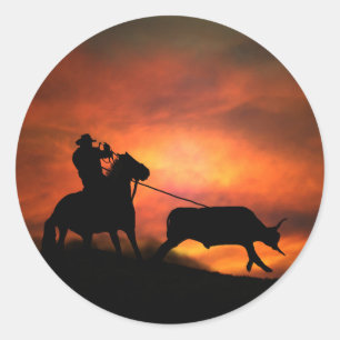 Cowboy Roping Sticker