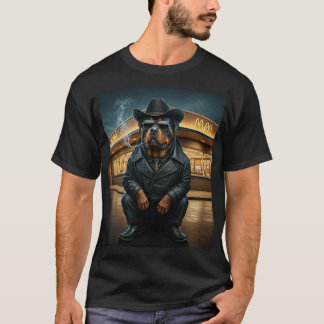 Cowboy Rottie Dog Maximus Hanging Out T-Shirt