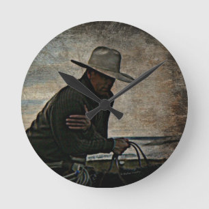 Cowboy Round Clock