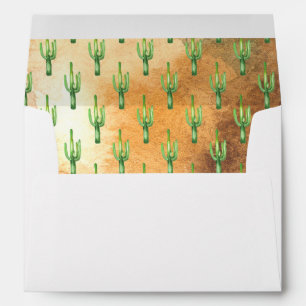 Cowboy Rust Green Cactus Pattern Envelope