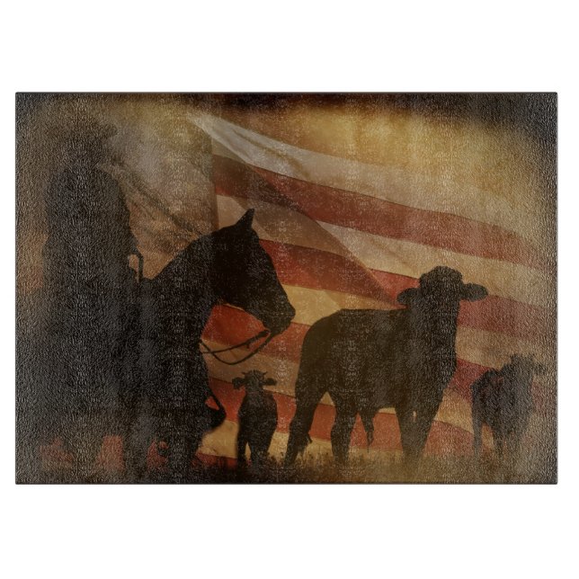 Cowboy Rustic Rodeo Cutting Board (Front)