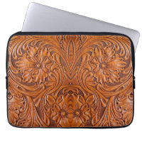 Cowboy Rustic western country tooled leather print