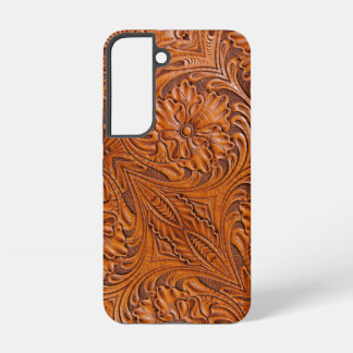 Cowboy Rustic western country tooled leather print Samsung Galaxy Case