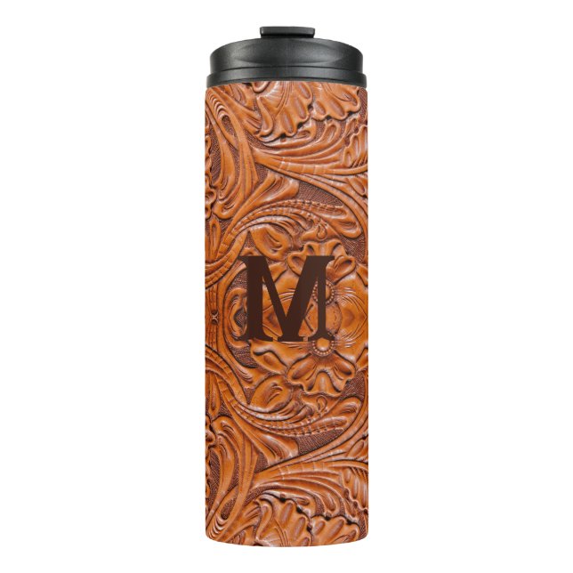 Cowboy Rustic western country wedding monogram Thermal Tumbler (Front)