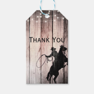 Cowboy Rustic Wood Barn Country Party Favour Gift Tags