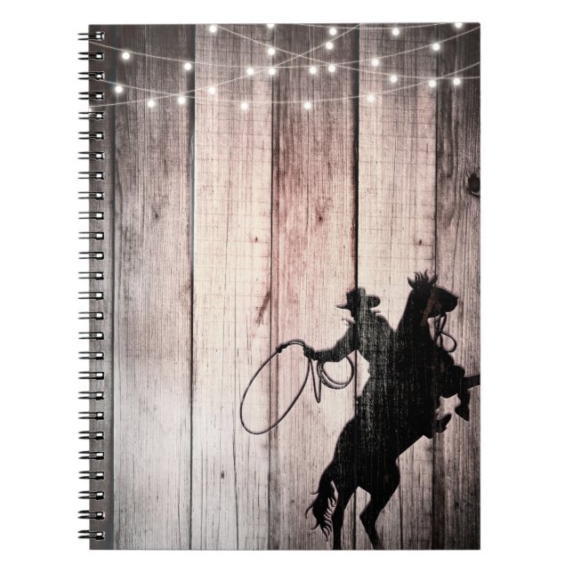 Cowboy Rustic Wood Barn Country Wild West Notebook (Front)