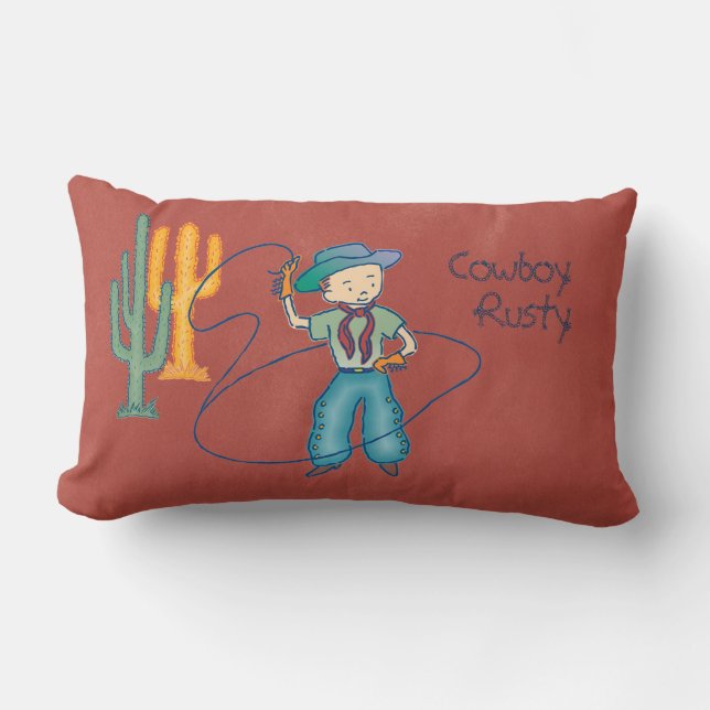 Cowboy Rusty Rodeo Champ Lumbar Cushion (Front)