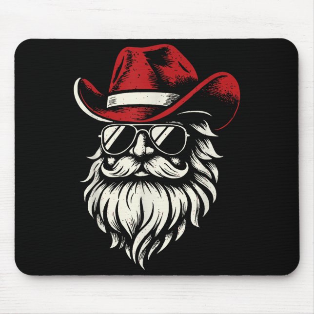 Cowboy Santa Claus Christmas Vintage  Mouse Pad (Front)