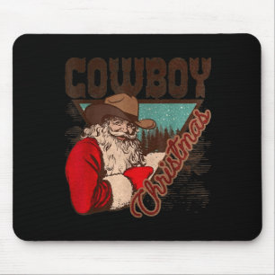 Cowboy Santa Claus Merry Christmas Western Country Mouse Pad