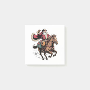 Cowboy Santa Claus Riding A Horse Christmas Post-it Notes