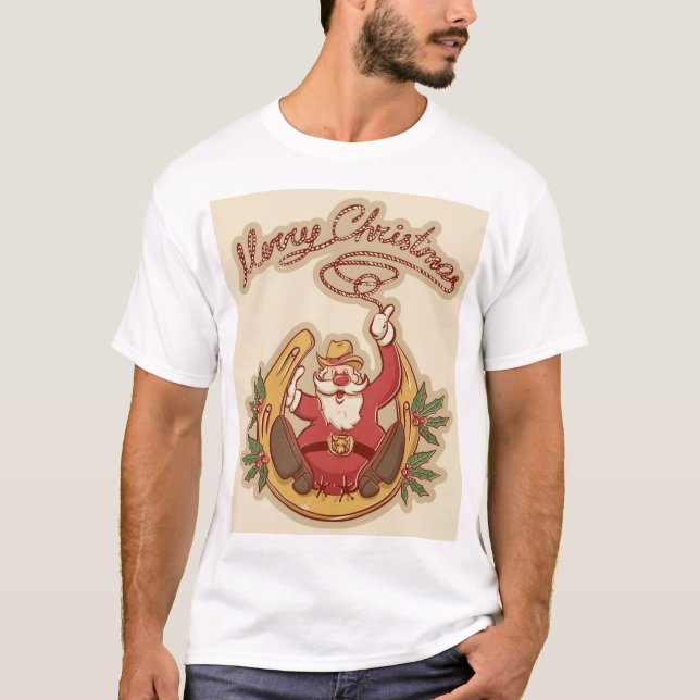 Cowboy Santa Claus T-Shirt (Front)