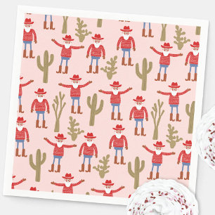 Cowboy Santa Claus Western Christmas Napkin