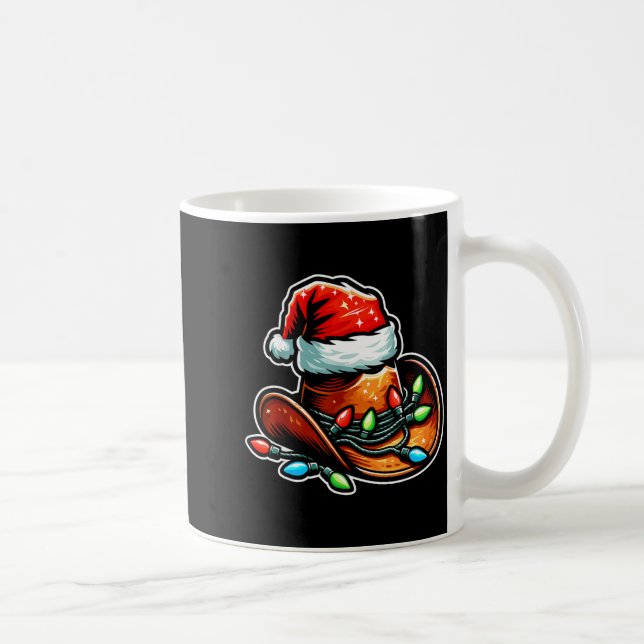 Cowboy Santa Hat Xmas Reindeer Rodeo Christmas In  Coffee Mug (Right)