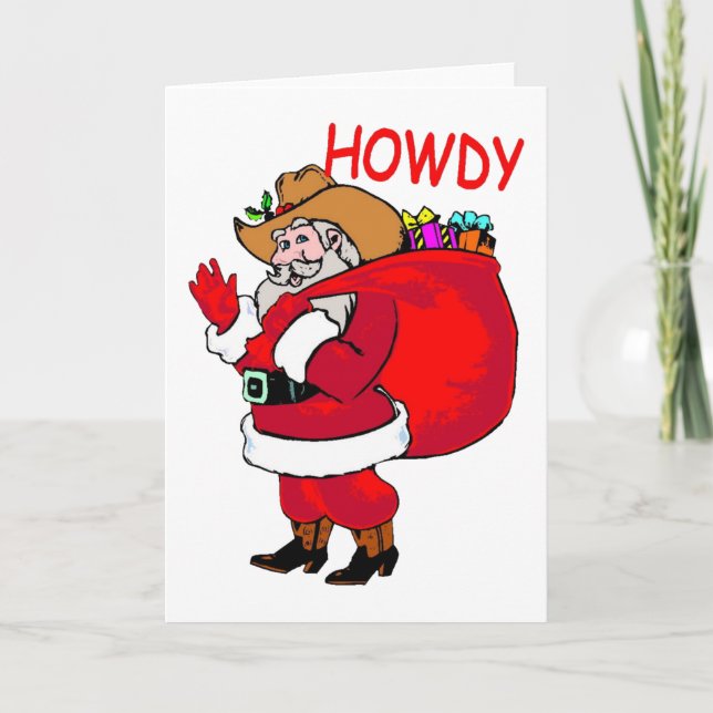 Cowboy Santa Holiday Card (Front)