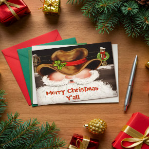 Cowboy Santa “Merry Christmas Y’all” Card