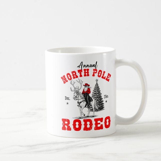 Cowboy Santa Riding Reindeer North Le Rodeo Christ Coffee Mug (Right)