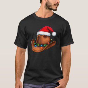 Cowboy Santa s Hat Texas Christmas New Year Xmas P T-Shirt
