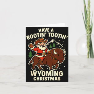 Cowboy Santa Shirt Wyoming Christmas Buffalo Holid Card