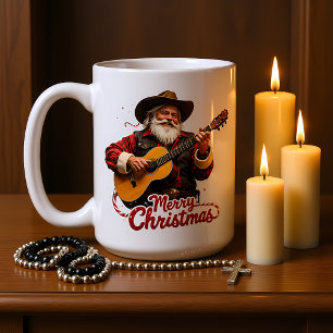 Cowboy Santa Sings Christmas Tune Coffee Mug