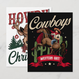 Cowboy Santa Western Christmas Rodeo PNG Design Postcard