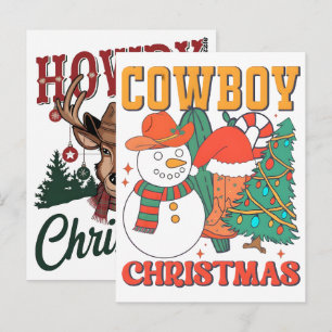 Cowboy Santa Western Christmas Rodeo PNG Design Postcard