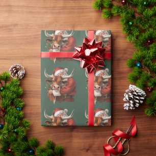 Cowboy Santa Western Roping Christmas Vintage Wrapping Paper