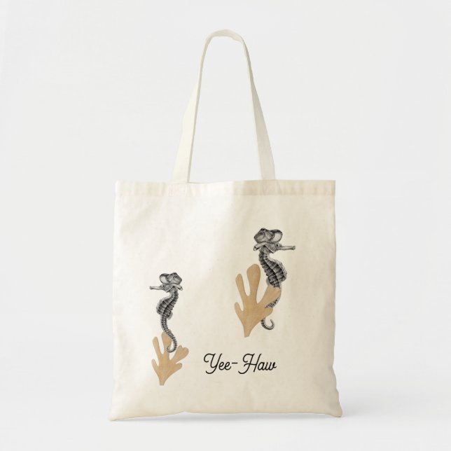 Cowboy Seahorse Tote Bag (Front)